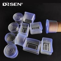 ∋卍▥ 4/8Pcs Transparent Rubber Chair Leg Caps Square/Round Non-slip Table Foot Dust Cover Socks Floor Protector Pads Furniture Feet