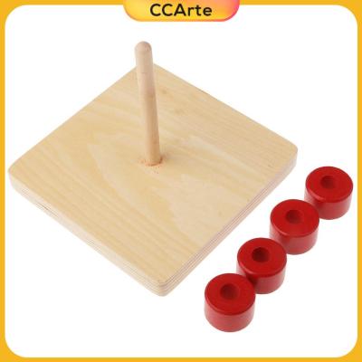 CCArte Montessori ของเล่นเด็กไม้ทรงกระบอกของเล่นการเรียนรู้ในช่วงต้นหน้าปัดแนวตั้ง