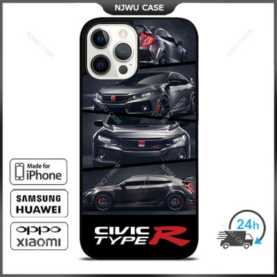 Honda Civic Car Phone Case for iPhone 14 Pro Max / iPhone 13 Pro Max / iPhone 12 Pro Max / XS Max / Samsung Galaxy Note 10 Plus / S22 Ultra / S21 Plus Anti-fall Protective Case Cover