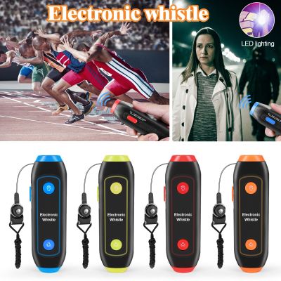 Sports Whistle with Lanyard Electric Whistle High Volume SOS Light Flashlight Outdoor Camping Hiking Tool for Coaches Referees Survival kits
