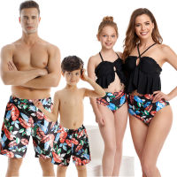 2022 Bikini Summer Family Swimsuit Mommy and Me Clothes Mom Father Son Mother and Daughter Beach Shorts Couple Matching Swimwear