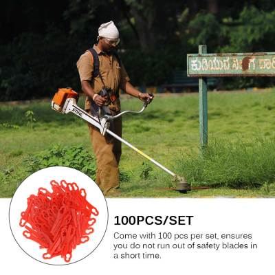 ใบมีดโกนหนวดสวนสนามหญ้าในสวน Einhell ใบมีดพลาสติกเครื่องตัดหญ้าลูกไม้เครื่องตัดญ้าเครื่องมือทำสวน Einhell 100ชิ้น