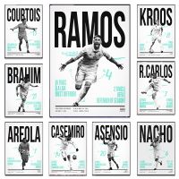 Real Madrid Football Player Poster Sports Star Number Canvas Painting Home Living Room Bedroom Wall Decoration Painting Cuadros