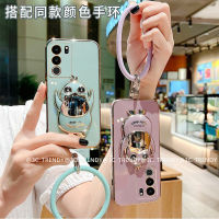 Phone Case เคส VIVO V29 V29e V27 Pro V27e Y27 Y36 Y78 5G 4G การ์ตูนน่ารักแฟชั่นเคสเคลือบอิเล็คโทรเพลท VIVOV29 5G 4G ปลอกนิ่มพร้อมสายรัดข้อมือแบบพกพา2023