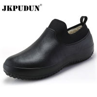 Mens Kitchen Working Shoes Non-slip Waterproof Chef Shoes Casual Uni Work Shoes Water Shoes Rain Cotton Boots Plus Size 35-49