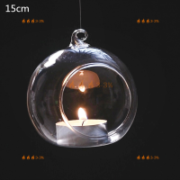 ???3-3% ฟองกลมแขวนกระจกใส Terrarium Air Plant Tea Light เชิงเทียน