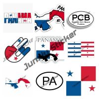 ✾☽ Panama Map with Flag Vinyl Sticker Panama country code PA Flag Car Sticker Shocker Personality Motorcycle Reflective Decal