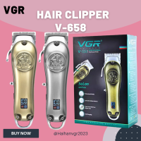 VGR  ปัตตาเลี่ยนตัดผมแบบไร้สาย รุ่น V-658  สีเงิน สีทอง ตัวสินค้าจับพอดีมือ ใช้งานง่าย มีจอ LED แสดงตัวเลข  (มีสินค้าพร้อมส่ง)