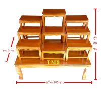 โต๊ะหมู่บูชา หมู่ 9 หน้า 6 ไม้ทุเรียน หน้าโต๊ะยาว 100 ซม. โต๊ะวางพระ 6 x 12 นิ้ว