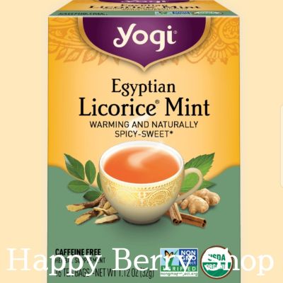 ชา YOGI ORGANIC HERBAL TEA 🍃⭐Egyptian Licorice Mint⭐🍵 ชาโยคี ชาสมุนไพรออแกนิค ชาเพื่อสุขภาพ จากอเมริกา🇺🇸 1 กล่องมี 16 ซอง