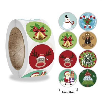 50-500PCS Cartoon Christmas Deer Thank You Stickers Labels Paper Decoration Scrapbooking Sealing Stationery Supplies for Kids Stickers Labels