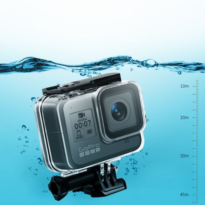 ซองกันน้ำใต้น้ำ60ม-สำหรับ-gopro-hero-กรอบครอบเคสกันน้ำป้องกันกล้อง8กล้องแอ็กชันสีดำสำหรับ-gopro-8-accessery