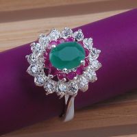 Fashion Women Green Oval Cut Zircon Rings for Wedding Engagement Promise Ring Jewelry