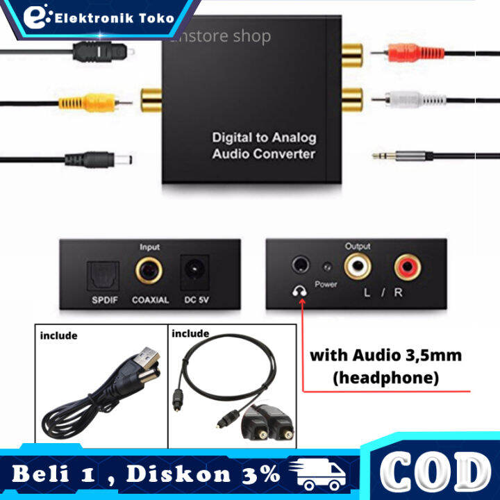 DIGITAL TO ANALOG AUDIO CONVERTER (smart TV LED) Optical Toslink