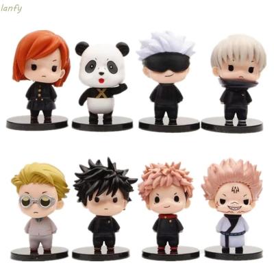 Lanfy ฟิกเกอร์ Anime Jujutsu Kaisen Q Version Jujutsu Kaisen 8 ชิ้น / ชุดสําหรับตกแต่งบ้าน