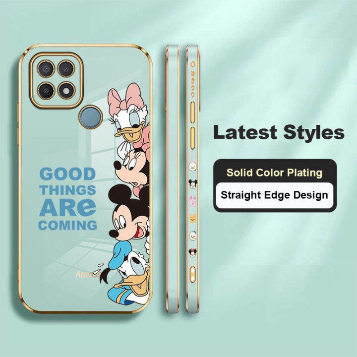 jiefie-การ์ตูน-mickey-mouse-สำหรับ-oppo-a15-a15s-a5-2020-a9-2020-a16-a12-a5s-a3s-a7-a16k-a12e-a31-a83น่ารัก-mini-daisy-โครเมี่ยมเคสโทรศัพท์-tpu