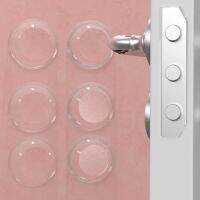 6pcs Self-adhesive Door Handle Bumper Wall Protector Transparent Soft Silicone Protective Plug Non-slip Round Doors Stop Muffler