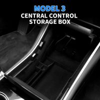 chenhuifang 1PCS Car Central Armrest Storage Flocking Console Organizer Tesla 3 2017 2018 2019 2020