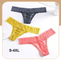 （A So Cute） 3ชิ้น/ล็อตเซ็กซี่ผู้หญิง T Hongs FullPanties กลวงออกจีสตริงชุดชั้นในไร้รอยต่อเอวต่ำ TS 4XL