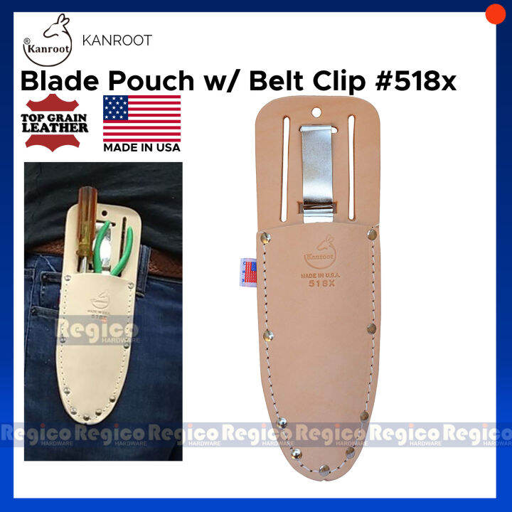 Kanroot Made in USA Top Grain Leather Knife Tool Pouch with Belt Clip ...