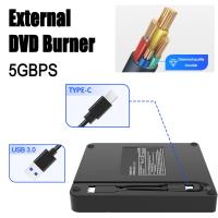 ออปติคัลไดรฟ์ภายนอก USB3.0 DVD Burner Type-C อินเตอร์เฟซที่รวดเร็วความเร็วในการถ่ายโอนข้อมูลที่บางเฉียบน้ำหนักเบาสำหรับแล็ปท็อปเดสก์ท็อป