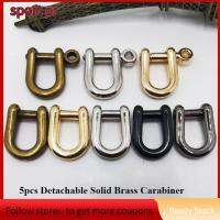 SPORT PR 5pcs ถอดออกได้ Carabiner ทองเหลืองที่เป็นของแข็ง ทองแดงบริสุทธิ์ ตะขอพวงกุญแจ ที่มีคุณภาพสูง กุญแจห่วงกุญแจ หัวเข็มขัดบัคเกิล อุปกรณ์เสริม DIY กระเป๋าเดินทาง