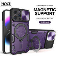 HOCE เกราะป้องกันขาตั้งหมุน360 °,เคสโทรศัพท์กันกระแทกสำหรับ iPhone 14 12 13 11 Pro Max X Xr Xs Bracket 7 8 14Pus หน้าต่างฝาครอบป้องกันเลนส์