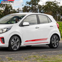 2 pcslot Sport Stripes Car Door Side Skirt Stickers For KIA Picanto Morning Racing Styling Auto Body Decor Vinyl Decals