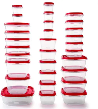 Rubbermaid Easy Find Lids Food Storage Containers, Racer Red, 26 Piece Set