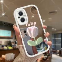 เคสสำหรับ OPPO Reno7Z 5G ภาพวาดสีน้ำมัน Reno7ดอกไม้โปร5G ฝาหลังพื้นผิวกระจกเคสกันกระแทกกล้องกันกระแทก