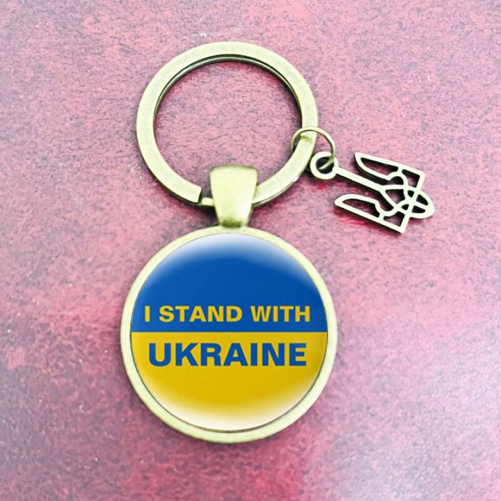 new-ukra-ne-peace-tryzub-rune-pattern-symbol-keychains-handmade-glass-cabochon-alloys-key-rings-badge-bag-car-key-chains-gifts-key-chains