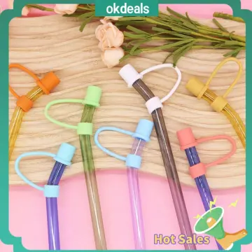 9pcs Silicone Straw Cover Kawaii Straw Cover Cartoon Straw Topper