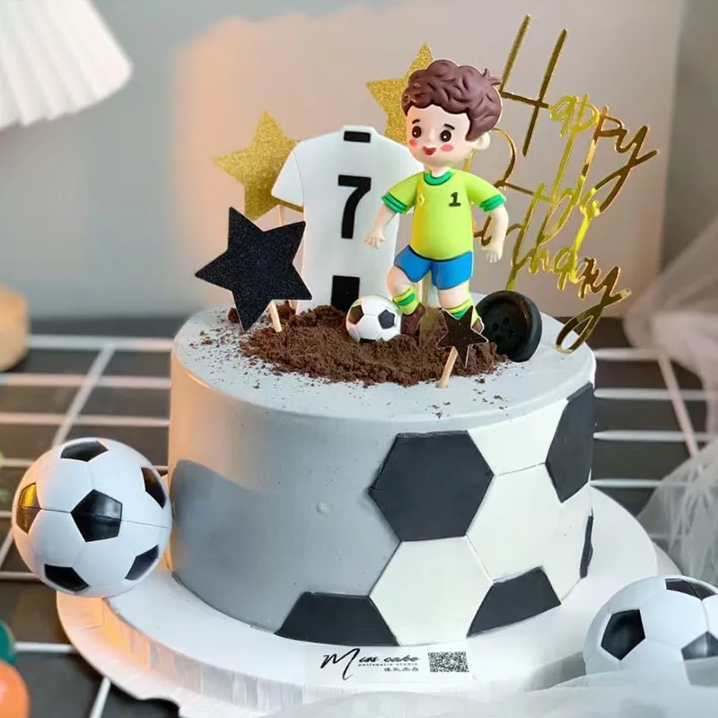 Cake Topper Cute Cartoon Football Basketball Little Boy Soft Rubber Cake  Decoration for Kids Birthday Party Decoration | Lazada