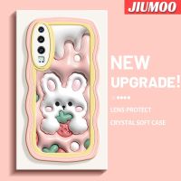 เคส JIUMOO สำหรับ Huawei P30 P30 Pro P30 Lite เคสโทรศัพท์กันกระแทกแบบนิ่มลายกระต่ายสตรอเบอร์รี่3D การ์ตูนเคสใสป้องกันเลนส์กล้องซิลิโคนใสสีสันสดใส