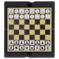 652D Pocket Chess Folding Board Interactive Travel ความบันเทิงแบบพกพา Magnetic Chessman เกมกลางแจ้งในร่มพกพาสะดวก-qeangshe