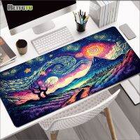 Van Gogh Star Night แผ่นรองเมาส์คอมพิวเตอร์แล็ปท็อปป้องกันการลื่นไถลหนา Lockside Game Keyboard Pad แผ่นรองโต๊ะขนาดใหญ่สำหรับสำนักงาน