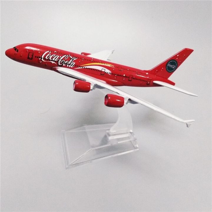 เครื่องบินขนาด16ซม-ทำจากโลหะอัลลอยอากาศมาเลเซียสีแดงเครื่องบิน-a380หล่อขึ้นรูปเครื่องบินจำลองแอร์บัส380เครื่องบินขนาดแบบจำลองเครื่องบิน