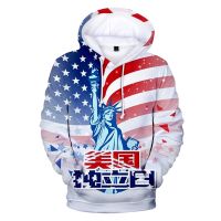 Sudadera con capucha y bandera de los Estados Unidos para hombre y mujer, chándal de gran tamaño con diseño creativo de moda Harajuku