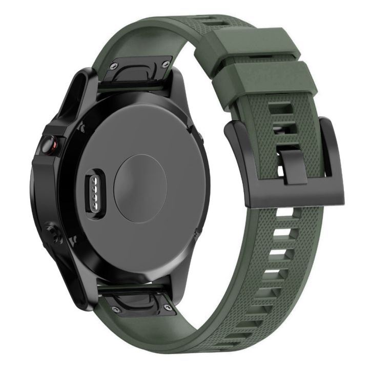 สายนาฬิกาข้อมือซิลิโคนถอดได้อย่างรวดเร็วสำหรับ-fenix-5x-26มม-สีเขียวทหาร-ขายเอง