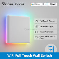 สวิตช์ติดผนังอัจฉริยะไอทีดซอนออฟ T5 86/EU ประเภท WiFi สวิตช์ไฟอัจฉริยะการควบคุมแบบสัมผัสเต็มรูปแบบ/RGB ไฟ LED ตกแต่ง/เปลี่ยนฝาครอบสวิตช์ควบคุมด้วยแอปเสียงสวิตช์อัจฉริยะ