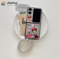 JieHui สำหรับ OPPO Find N2 flip Minnie + CHAIN Mirror เคสโทรศัพท์แฟชั่น