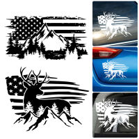 Universal รถ Decals กันน้ำ Self-Adhesive PVC ไวนิลสติกเกอร์ American Flag และ Mountain สติกเกอร์ Auto อุปกรณ์เสริมภายนอก