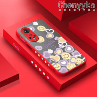 เคส Chenyyyka เคสสำหรับ Honor 50ลายการ์ตูนยิ้มรักมีน้ำค้างแข็งโปร่งใสหัวใจแข็งขอบสี่เหลี่ยมด้านข้างกล้องปลอกซิลิโคนเคสนิ่มป้องกันการกระแทก