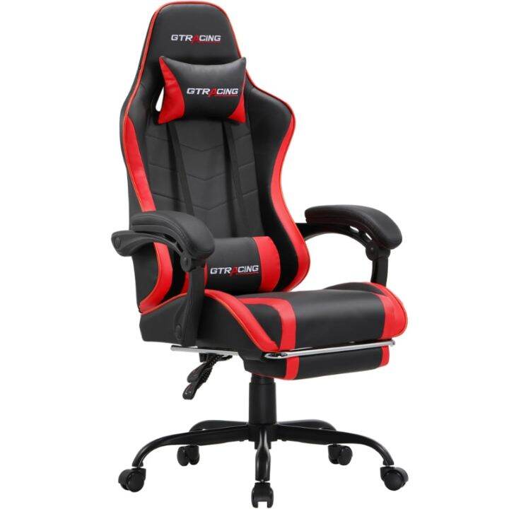 GTRACING Leather Ergonomics Gaming Chair Adjustable Height Reclining