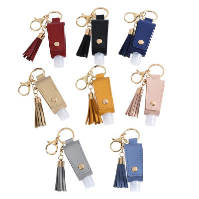 30ML 30ml With Holder Container Reusable Refillable Flip Carrier Bottle Keychain Leather Sanitizer