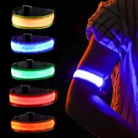 สายรัดข้อมือสำหรับวิ่งกีฬาสายรัดแขนชาร์จด้วย USB BGBJ1ไฟ LED สว่างสายรัดแขนสำหรับสายรัดข้อมือไฟกระพริบวิ่ง