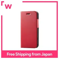 Elecom Raku-Raku Smartphone (F-52B) Leather Case Notebook Type UltraSlim Thin with Magnet Red PM-F213PLFURD