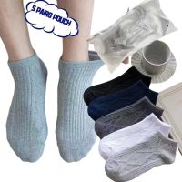 {SOCKS Shop} 5คู่/ถุงเท้าผู้หญิง10คู่ผ้าฝ้ายบริสุทธิ์เรียบ