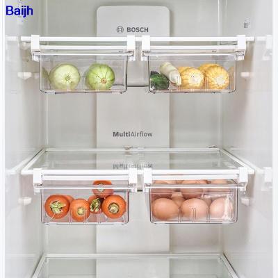 ใสตู้เย็นออแกไนเซอร์ถังกล่องเก็บช่องตู้เย็นลิ้นชักตู้เย็นถังเก็บภาชนะตู้กับข้าวตู้แช่แข็ง