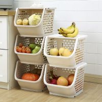 [COD] Stackable plastic shelf vegetable basket multi-layer kitchen fruit and storage childrens toy finishing